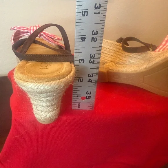 J.CREW TROPEZ ESPADRILLES SANDALS IN LIGHT RASPBERRY Gingham  never worn size 8 - Picture 7 of 10